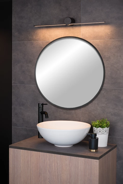 Lucide MIZAR - Lámpara de pared Baño - LED - 1x6W 2700K - IP44 - Negro - ambiente 1